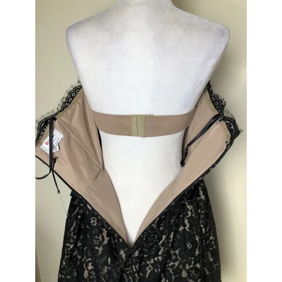 NWT Robert Rodriguez Neiman Marcus Target Black Lace Strapless Party Dress - Picture 6 of 16